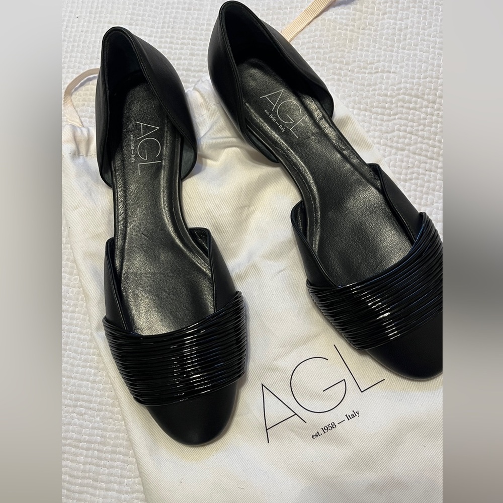 AGL  black D’Orsay Flats